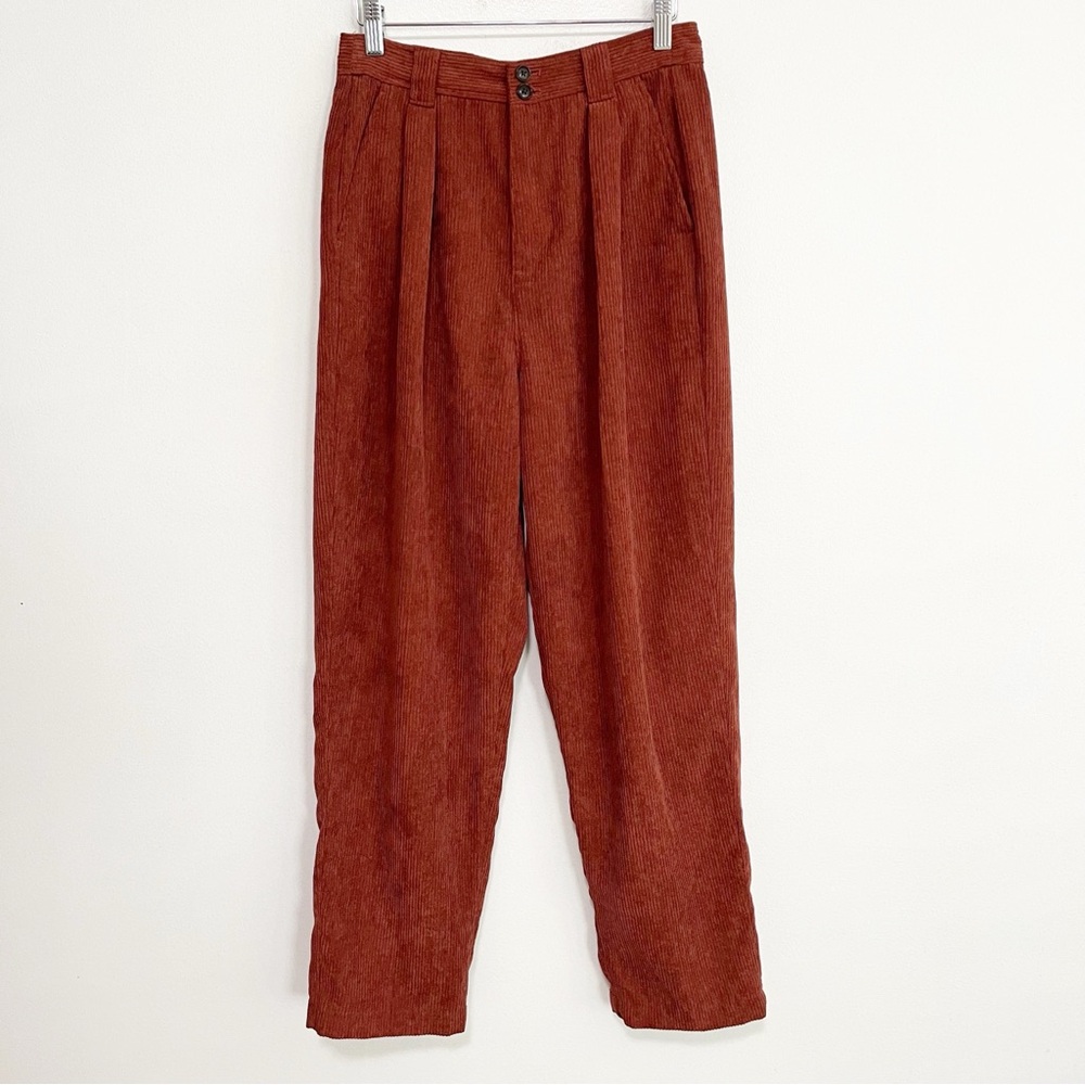 BOGO! Madewell Corduroy High-Rise Tapered Trouser Pants Cognac Brown Size 2 - Picture 3 of 10